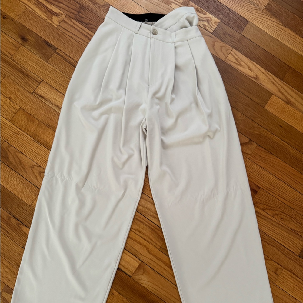 Cream Wide-Leg Trousers